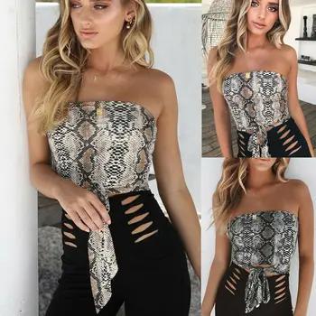 

New Women Ladies Fashion Casual Summer Tank Top Sleeveless Snake Skin Print Vest Tank Tops Vest Camisole Party Clubwear