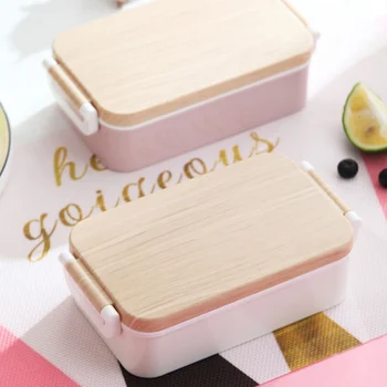 

Portable Plastic Lunch Box Square Bento Box Outdoor Picnic Food Container For Student Kids Lunch Box Lancheira Termica