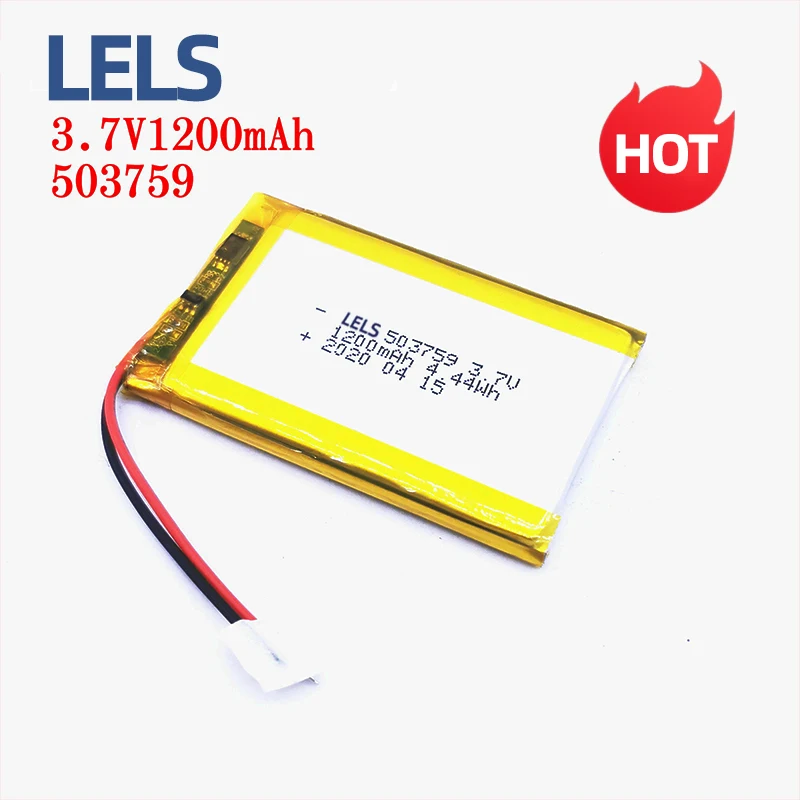 Batería de litio 503759 3,7 V 1200mAh, batería de polímero de iones de litio 3,7 V, utilizada para MP4 MP5 Cámara GPS DVD control remoto POS
