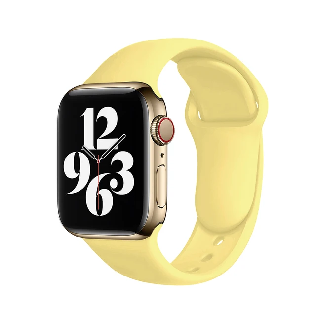 Soft Silicone Sport Band for Apple Watch SE 7 Series 44MM 40MM rubber Watchband Strap on smart iWatch 654321 42MM 38MM bracelet 48t