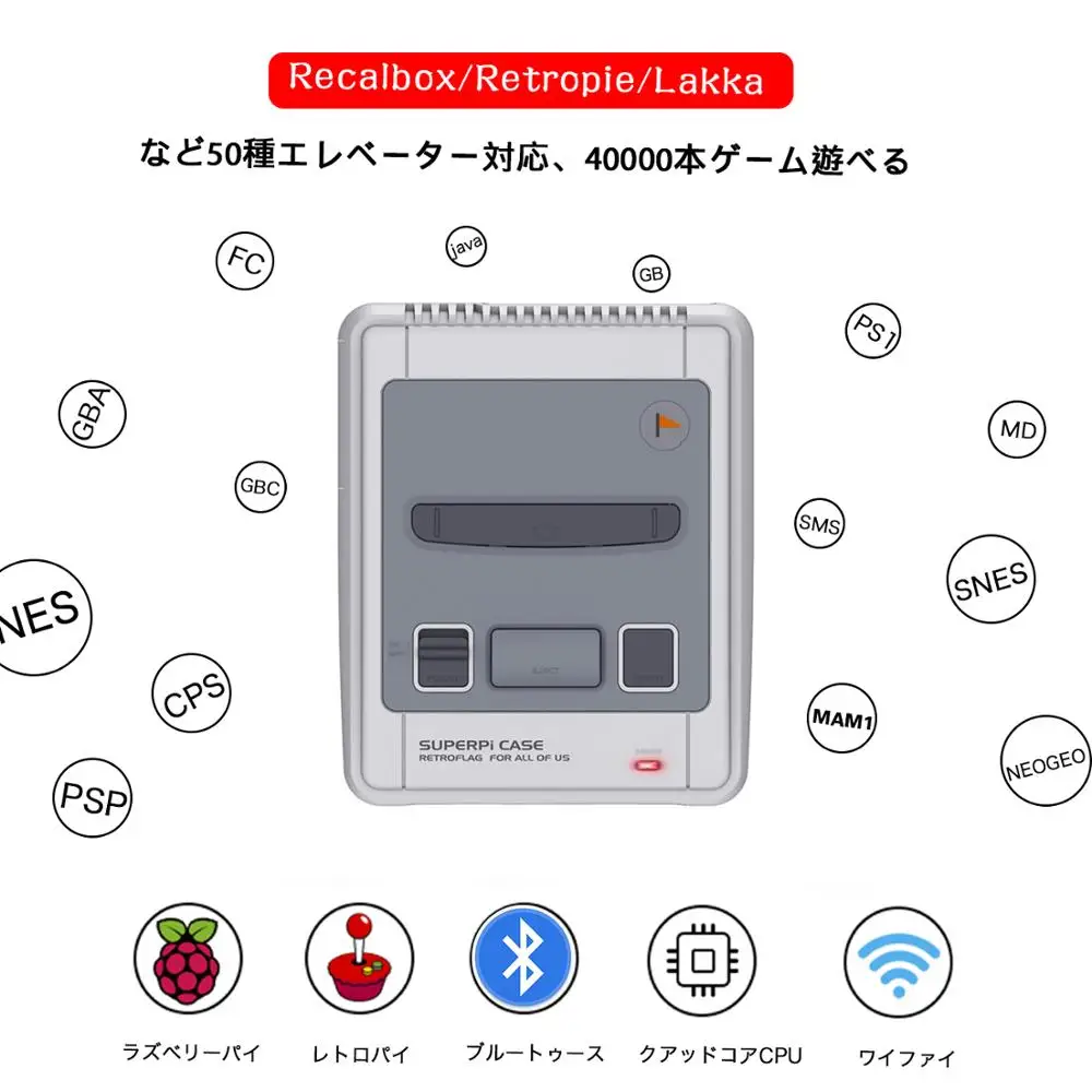 Retroflag SUPERPi Raspberry Pi 3B игровая консоль ТВ игровая машина предустановка 15000 Ретро игры с HDMI на VGA 2 контроллеры