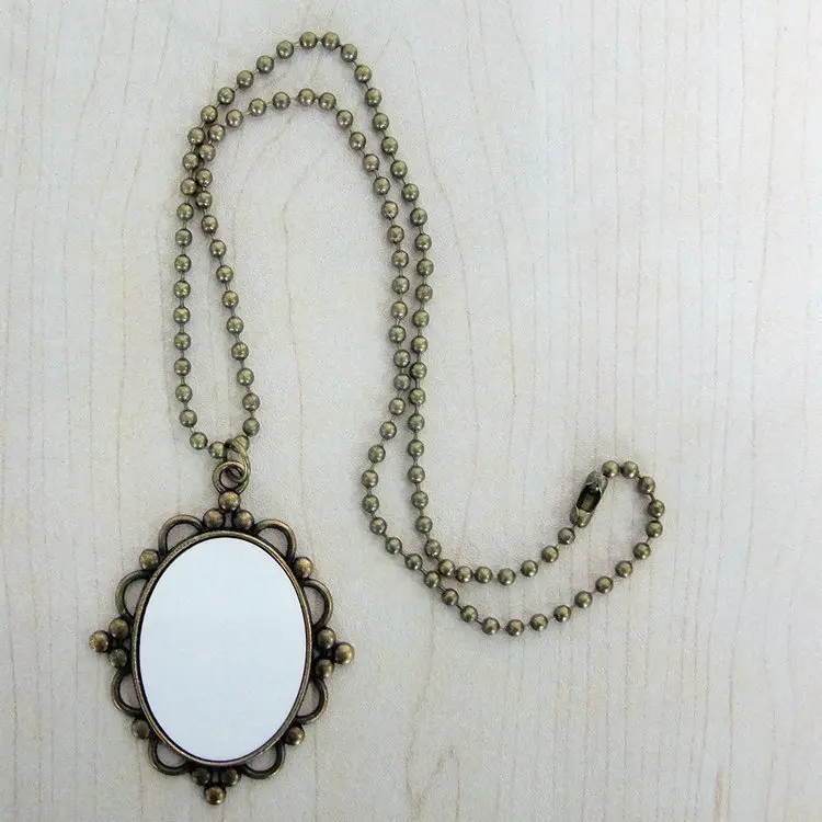 Free shipping custom sublimation blank bronze necklaces pendants jewelry for consumables Heat Transfer printing DIY gifts 20pcs