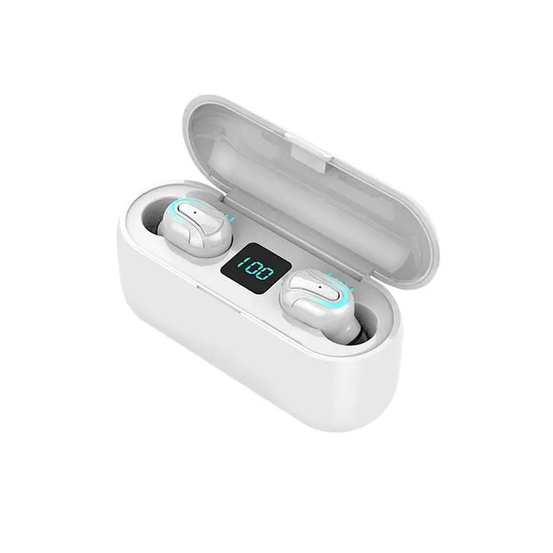 white Наушники-вкладыши для прослушивания музыки, Bluetooth 5,0, светодиодный дисплей емкости аккумулятора, портативная беспроводная гарнитура, аксессуары - Цвет: white
