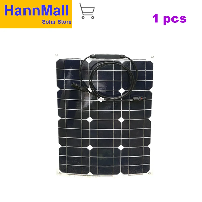 

HannMall High Efficiency Flexible Solar Panel 12v 35w Monocrystalline Solar Charger Battery Rv Motorhome Camping Car Caravan