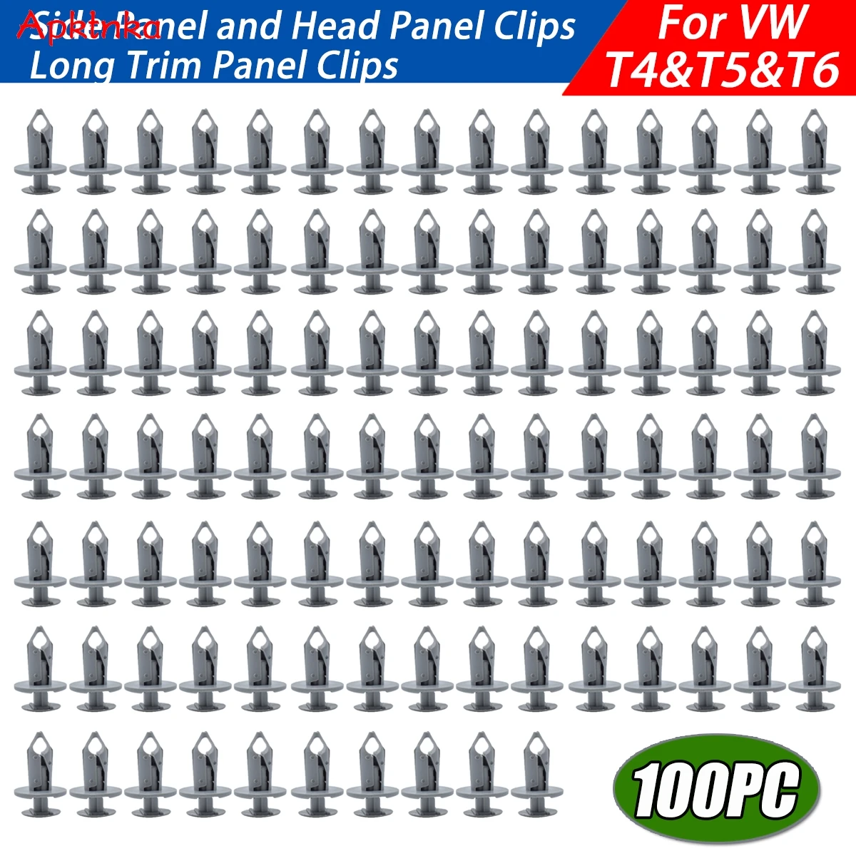 100x Auto Fasteners Trim Panel Lining Clips Gray Plastic Retainer Rivets For VW Volkswagen T4 T5 T6 Transporter Eurovan Multivan |