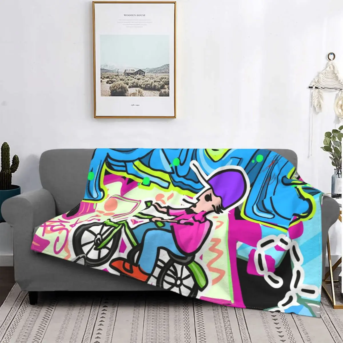 

Graffiti Art Blanket Street Plush Warm UltraSoft Flannel Fleece Throw Blanket For Sofa Bedspread Quilt Bedroom Customized Outlet