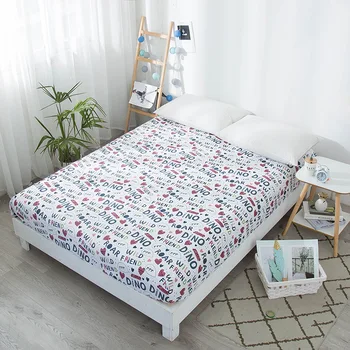 

Bonenjoy Single Queen Size Fitted Bed Sheet with Elastic Letter Printed Mattress Protector For Bed Kids Bed Linen Sheet Sets