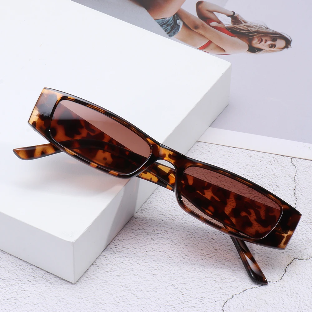 Small Rectangle Sunglasses Retro Narrow Frame UV400 Vintage Square Eyewear