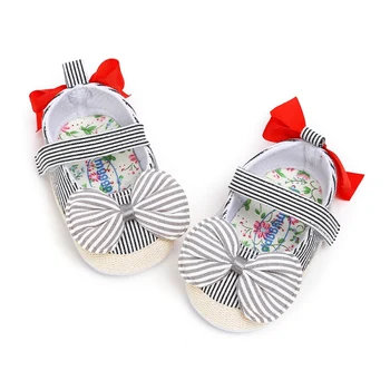 

Toddler Soft Soled First Walkers Big BowKnot Girls Shoes Newborn Striped Toddler Baby shoes Casual Sneakers Princess Shoes