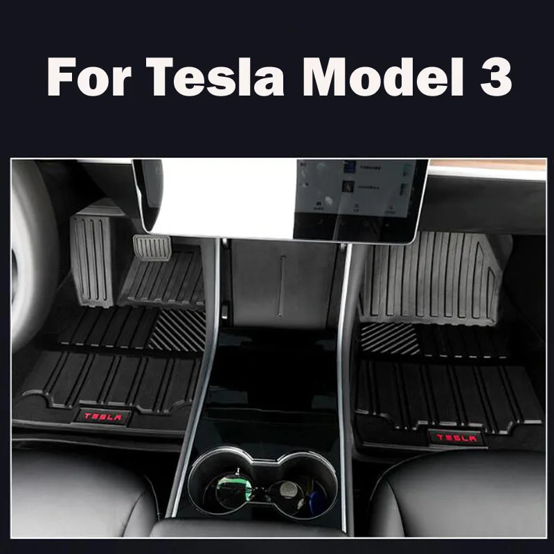 Автомобильный полный набор напольных ковриков для Tesla Model 3 TPE коврик багажника
