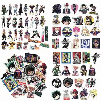 

70Pcs/Lot Anime My Hero Academia Stickers For Car Laptop PVC Backpack Home Decal Pad Bicycle Waterproof Decal