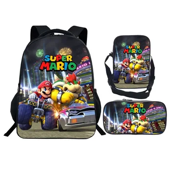 

3pcs/set Anime Super Mario Backpack for Teenagers Boys Girls School Bags Children Rucksack School Backpacks Kids Schoolbags