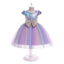 С бантом; праздничное платье принцессы для От 3 до 8 лет летнее платье для девочек для детей, изготовленные на заказ одежда для малыша, для ребенка на свадьбу Платье-пачка для дня рожденья платье симпатичная одежда