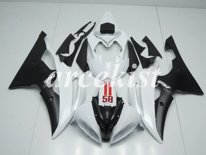 4 бесплатные подарки литьевая Форма ABS обтекатели комплект подходит для YAMAHA YZF-R6 2008- 08 09 10 11 12 13 14 15 16 Набор Белый