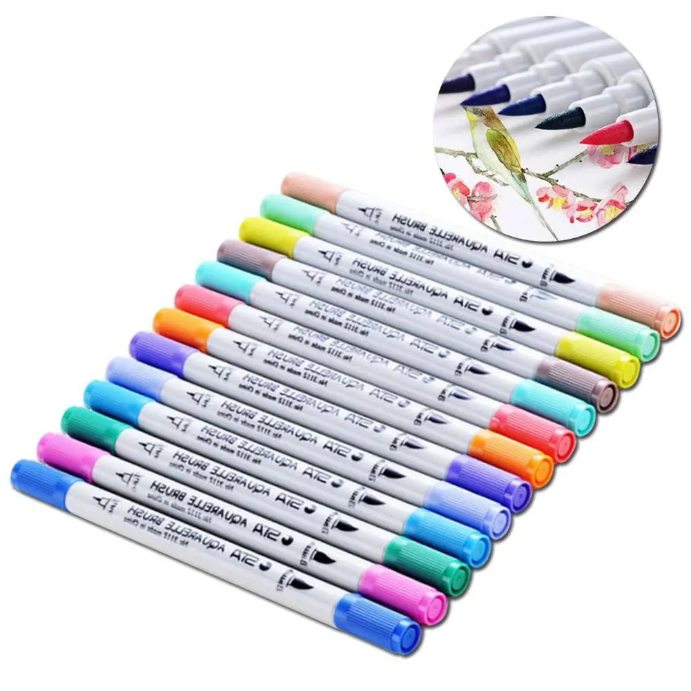 12x двойной маркер художественная поставка Эскиз Рисование Copic Mark для ручки набор маркеров 12 шт. ручка для рисования для учебы
