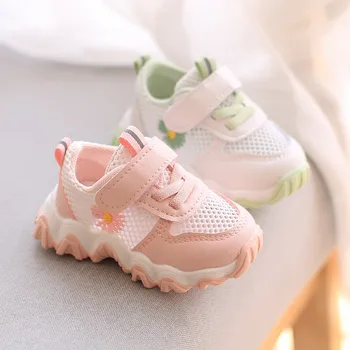

2020 Flowers kids Pattern Shoes baby casual shoes Soft Breathable non-slip shoes Air mesh Sneakers