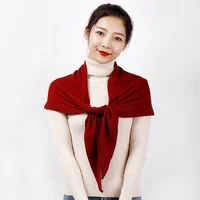Women 160x40cm Triangle Scarf Shawl Wool Neck Warmer Solid Color Multipurpose Cowl Pashmina Female Soft Spring Knit Accessories