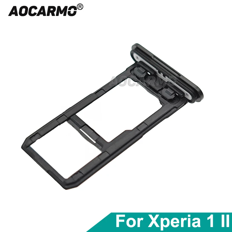 Aocarmo Per Sony Xperia 1 Ii / X1Ii Xq-At51 Mark 2 Doppia Sim Card Slot Vassoio Con Coperchio Spina Antipolvere