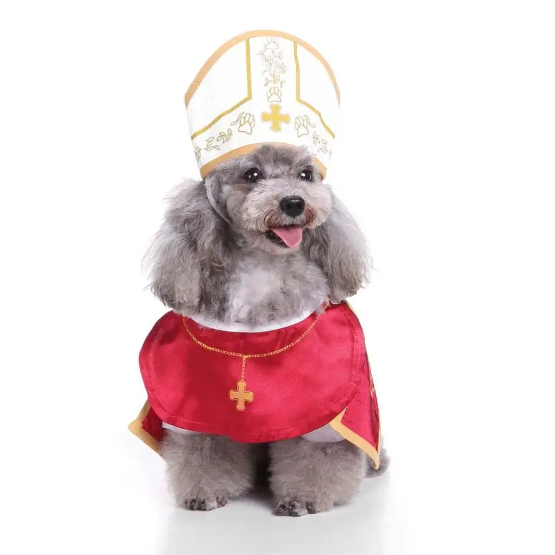 Рождественский костюм для домашнего питомца в стиле большого папы, одежда для щенка, шляпа для костюмированной вечеринки, вечерние украшения