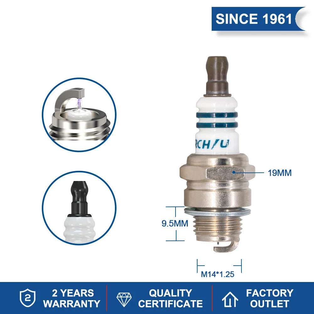 Iridium Spark Plug Torch L7RIU U-Groove Candles Replaces BM7A Champion CJ6 for Chain Saws and Trimmers spark plug