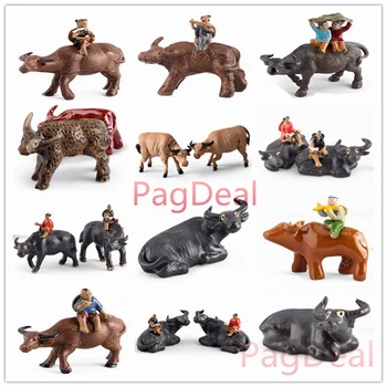 

Hotsale Aquarium Fish Tank Ceramic Small Cattle Cowboy Ornament Decorative Landscape Micro Garden Decorations