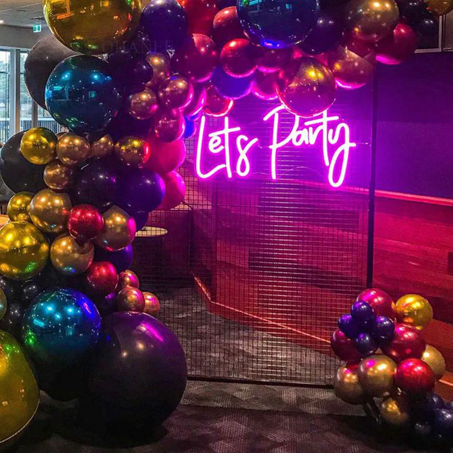Custom Made Let S Party Lets Led Neon Sign Wall Lights Party Wedding Shop Window Restaurant Birthday Decoration Neon Bulbs Tubes Aliexpress