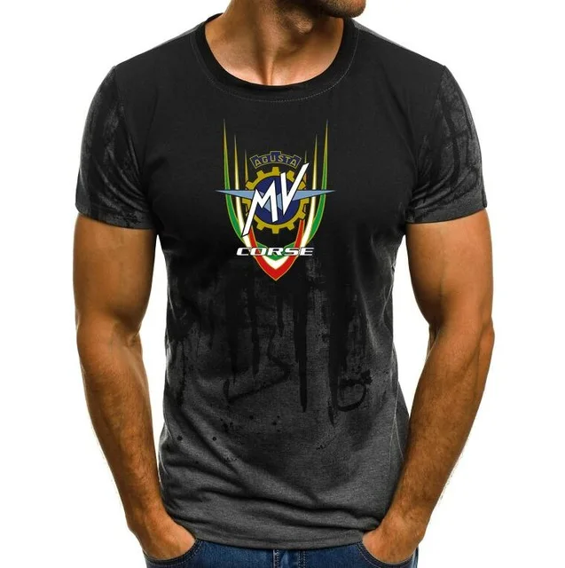 MV Agusta Corse Print t-shirt Men's T shirts Male Summer Tops splash-ink Printed Male Casual O-Neck Short Sleeve tshirt P - Цвет: 10