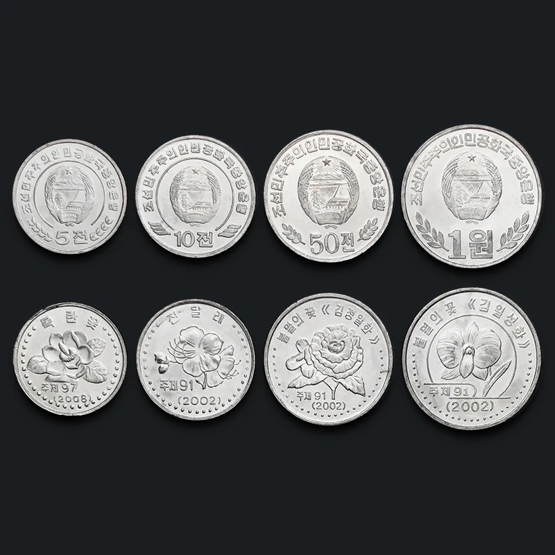 

Korean Flower Edition Set 4 New Genuine Original Coins 100% Real Collect Issuing Coins Unc Aisa