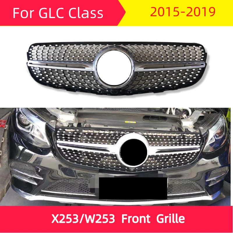 Алмазная передняя решетка GLC класса для mercedes W253 X253 2015 2019 GLC200 GLC300 GLC250 GLC350 Стайлинг