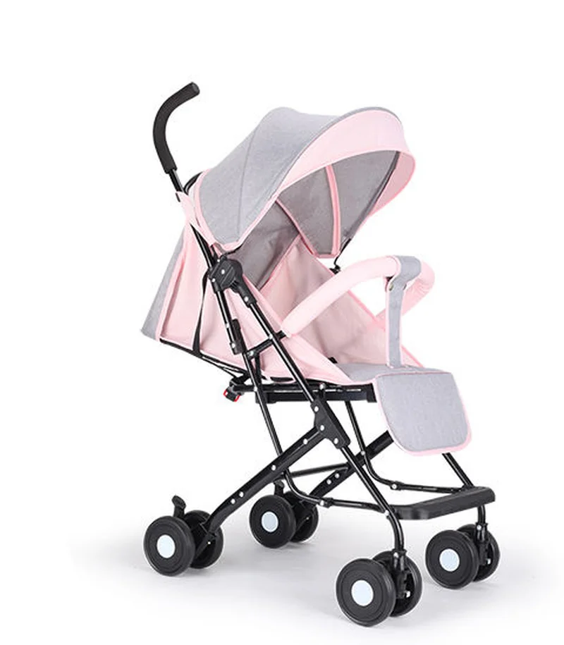 

Baby Stroller Can Sit Reclining Ultra Light Portable Folding Infant Umbrella Four Wheel Children Pocket Trolley Bearing