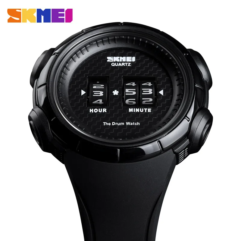 

Skmei Creative-Roller Rotation with Numbers Quartz Watch Fashion Casual Waterproof Watch