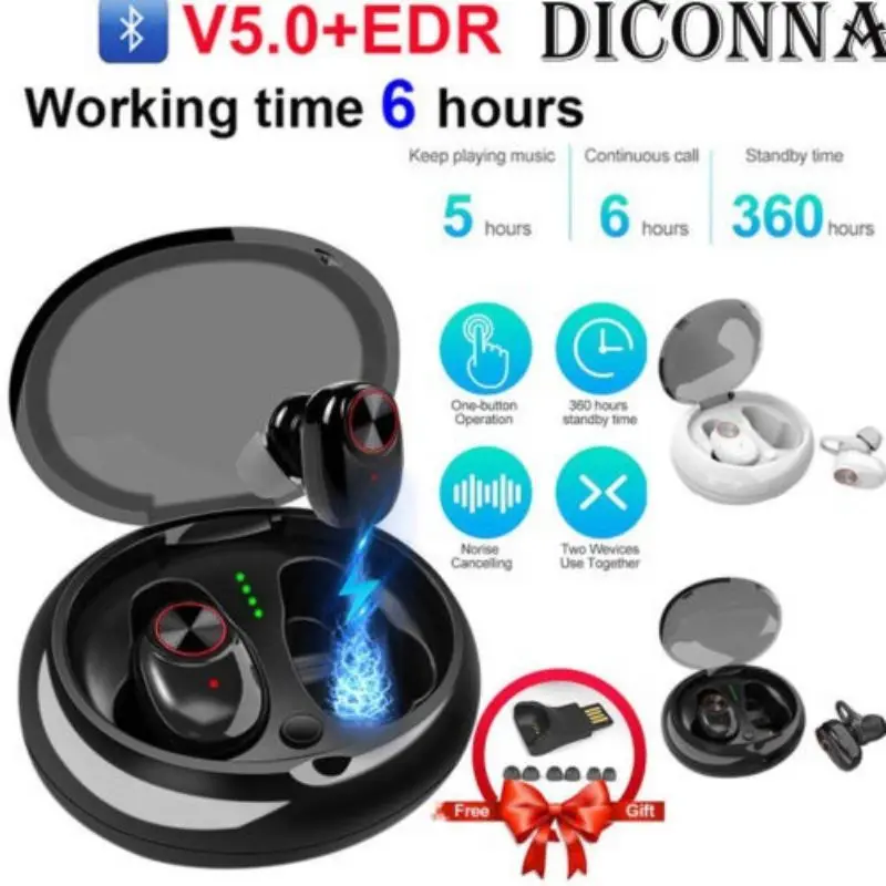 Double Ear Charging Bin Bluetooth 5.0 Headset TWS Wireless Bluetooth Earphone for Smart Phone Stereo mini Sport Music Earphones