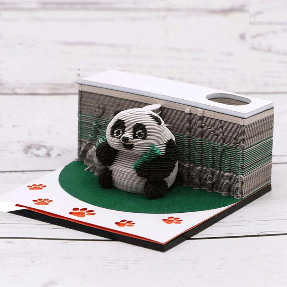 

3D Memo Pads Panda Note Chinese Treasure Block Pad Cute Panda Christmas Gift for Man