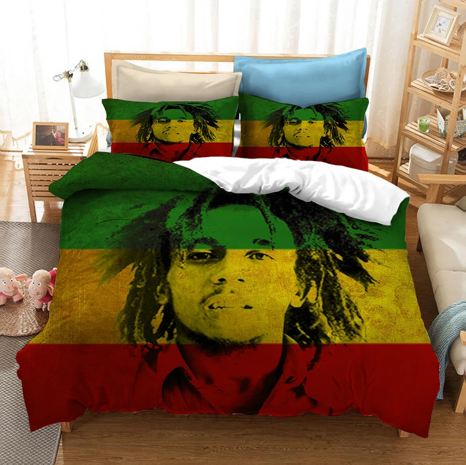 Набор постельного белья Bob Marley с 3D принтом пододеяльники наволочки Комплект