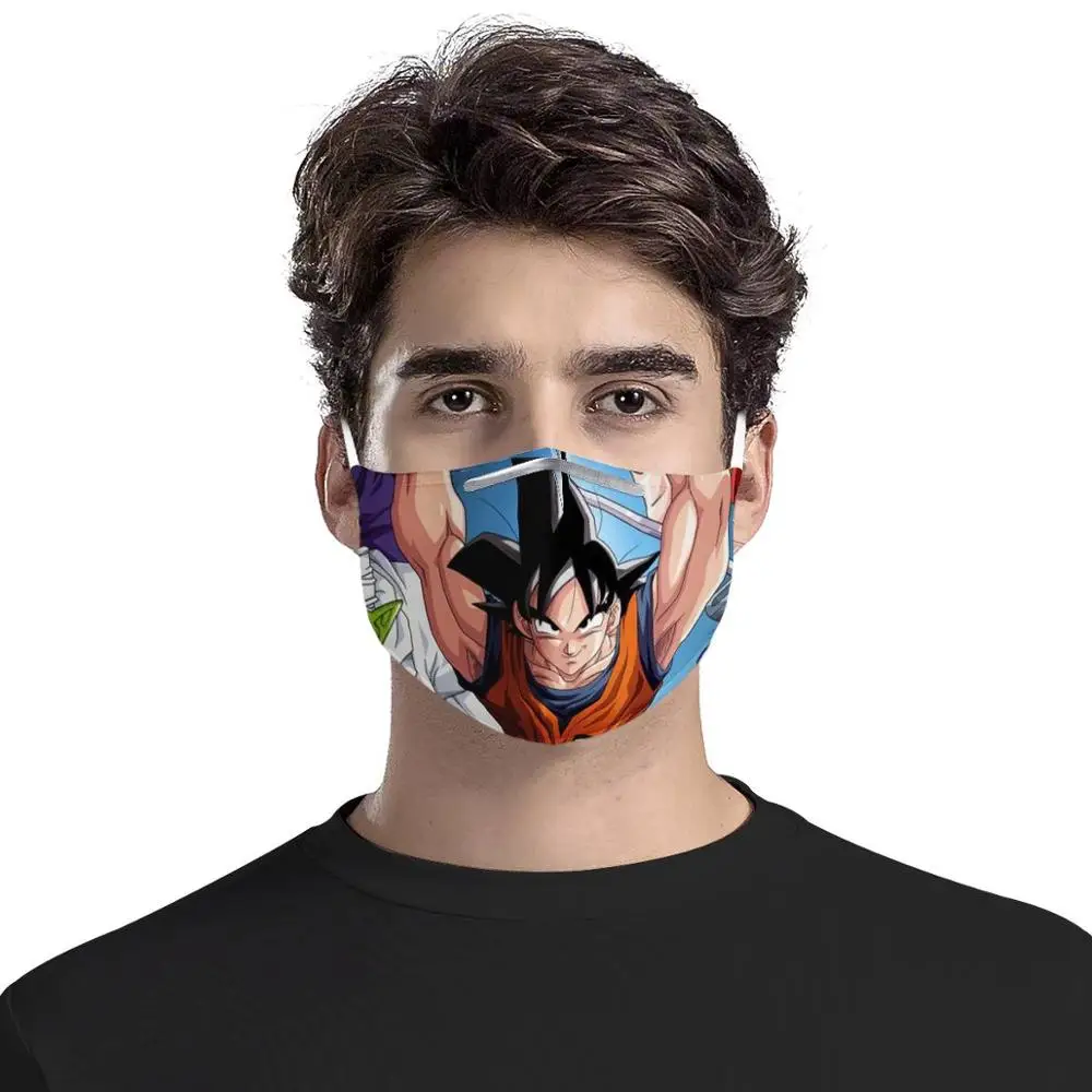 

7Pcs PM2.5 Filter Masks Dragon Ball Women Men Anti-dust Masks Fashion Washable Reusable Face Mask Non-disposable Moth Mask