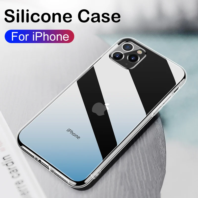 Ultra Thin Clear Phone Case For iPhone 11 7 Case Silicone Soft Back Cover For iPhone 11 Pro XS Max X 8 7 6s Plus 11 XR 5 SE 2020