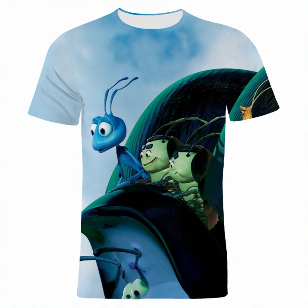 2021 New Summer T Shirt For Boys Disney A Bug's Life Cartoon Anime Girl Kids Clothes Casual 3D Printed Children Tee Shirts baby white cotton t shirt	