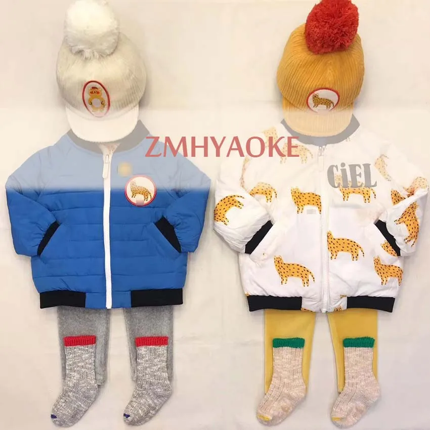 Предпродажа, коллекция года, зимнее ZMHYAOKE-BB пальто для маленьких девочек Двустороннее пальто, зимняя одежда для девочек куртки для мальчиков Детское пальто