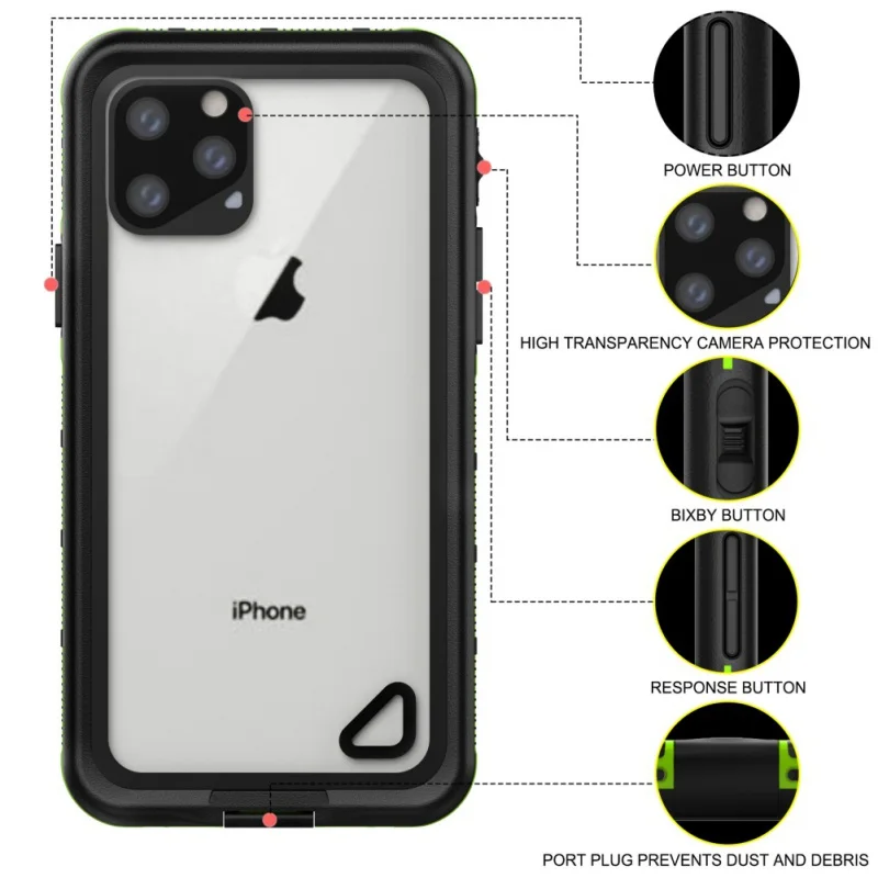Передний, Задний защитный чехол для IPhone 11 Pro Max противоударный водонепроницаемый защитный чехол для телефона