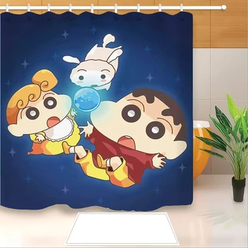 

Popular Anime Crayon Shin-chan 3D Printed Shower Curtain Polyester Fabric Bathroom Curtain Waterproof Hook Bath Curtain 03
