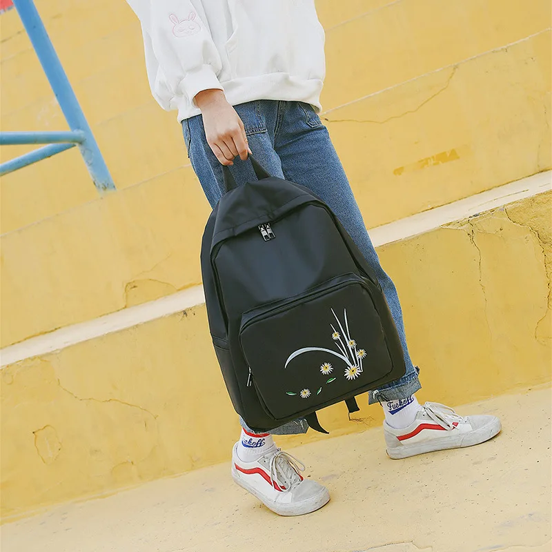

New Style Embroidery Flower Backpack Women's Casual Schoolbag Versitile Fashion Backpack