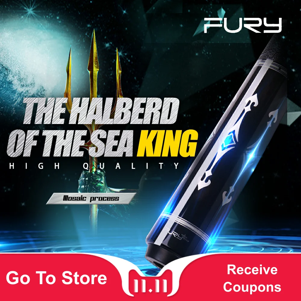 

FURY Pool Cue Stick Kit Billiard Cue with Case 12.75mm Original KAMUI Tip Technology Maple Shaft The halberd of the sea king Kit