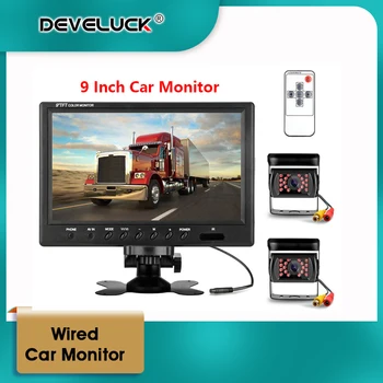 

Threesome 9" Wired Car Monitor TFT Waterproof Car Rear View Monitor Parking Rearview System For Backup Reverse Camera For Truck