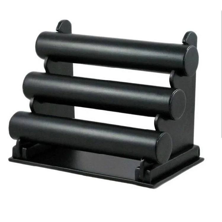 

Three Layer Black Velvet Wood Hide Substance Jewelry Display Stand Accessories Shelf Top Cuft Pergola Bracelet Watch Bracelet Sh