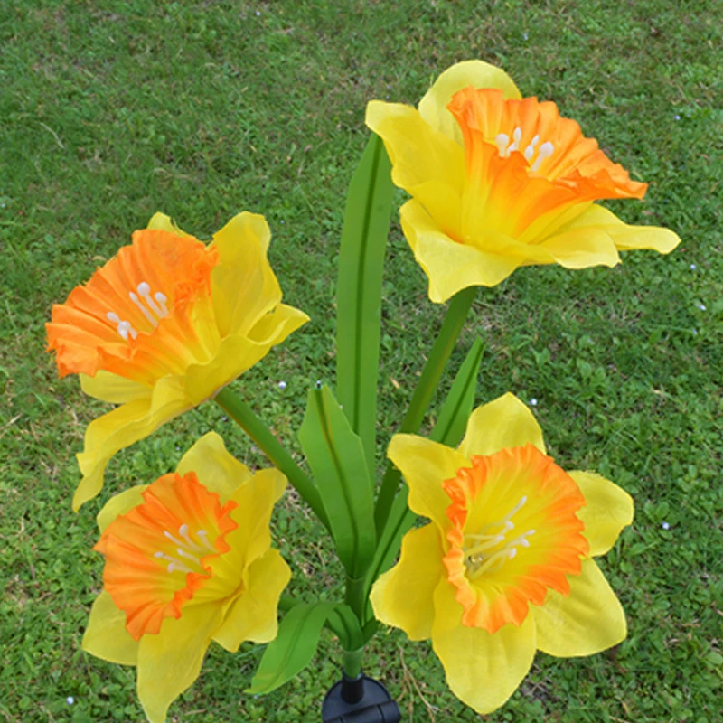 Солнечный СВЕТОДИОДНЫЙ светильник цветной солнечный энергетический Daffodil светильник s светодиодный наружный водонепроницаемый газонный светильник наружный светодиодный садовый светильник на солнечной батарее