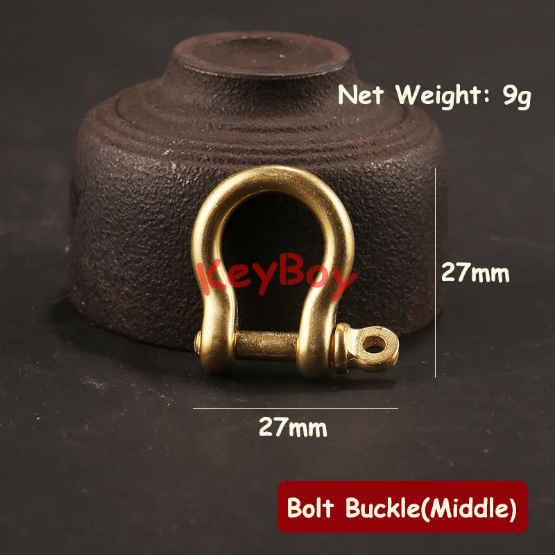 Bolt Buckle Middle Ретро латунный брелок на ключи в форме буквы кольцо закрытое медное круглое кольцо DIY брелок ручной работы аксессуары ювелирные изделия мужские автомобильные брелки - Цвет: Bolt Buckle Middle