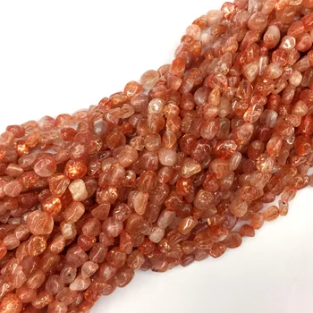 

Natural Genuine Orange Gold Sanidine Sunstone Nugget Free Form Beads Fit Jewelry 15" 06127