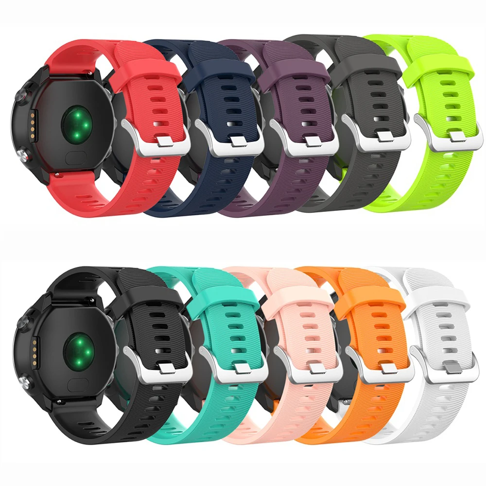 Мягкий силиконовый ремешок для часов Garmin Forerunner 645 245 245M Vivoactive 3 классический