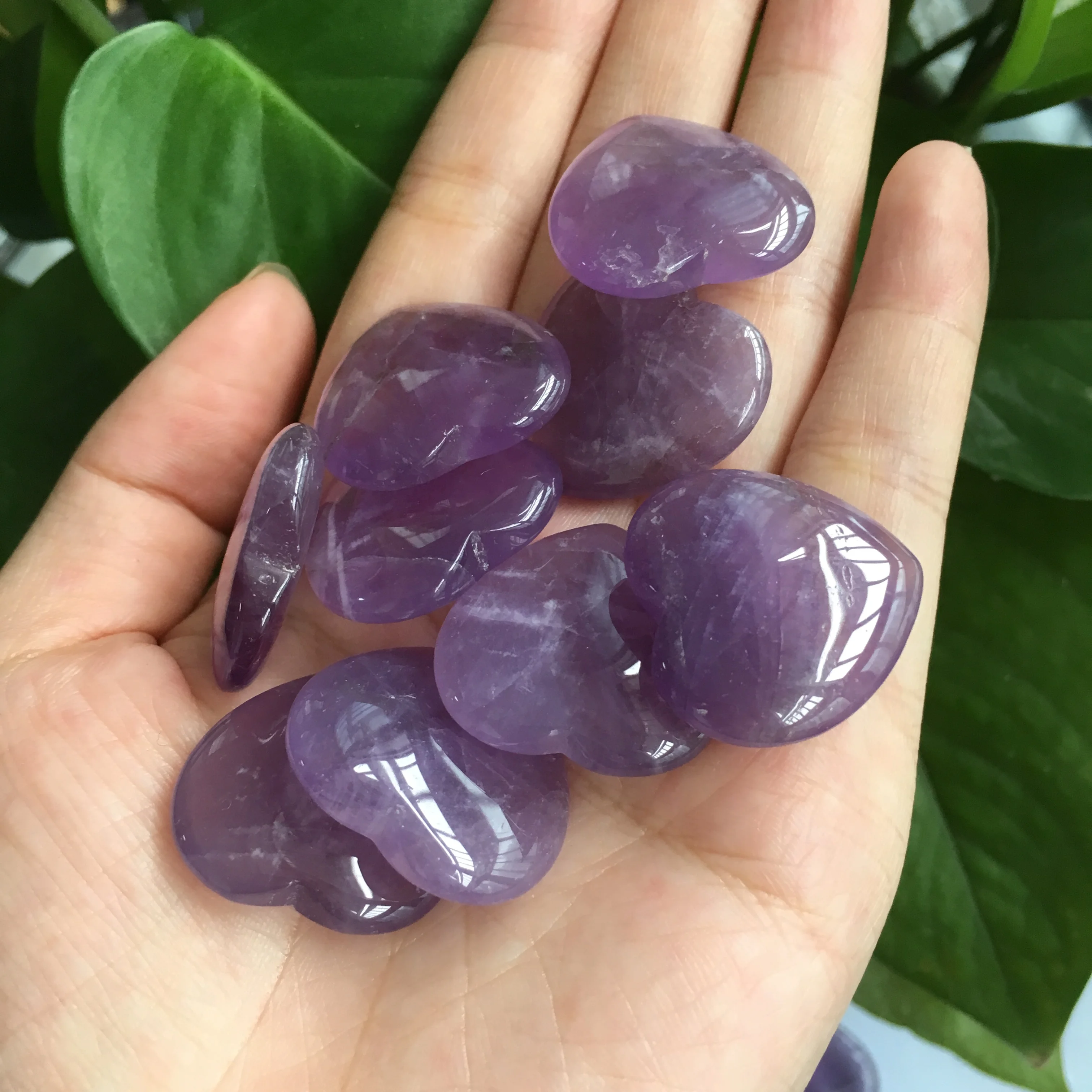 natural amethyst crystal heart for home decoration healing crystals wedding