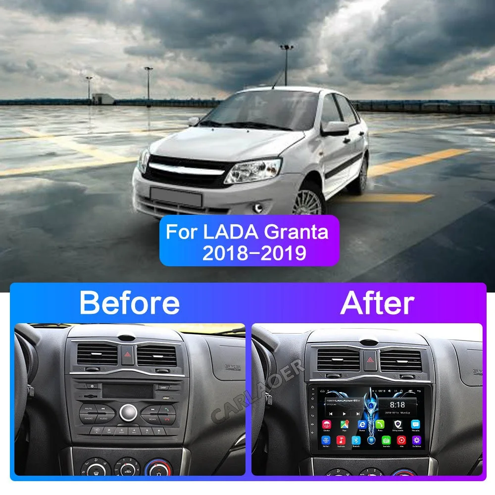 Мультимедийный проигрыватель для Lada Granta мультимедийный 2 Din на Android 10 экран 9